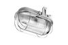Oval 100 E27 Channel Light Fitting, 100W, Grey, Clear Glass Shade, Cover