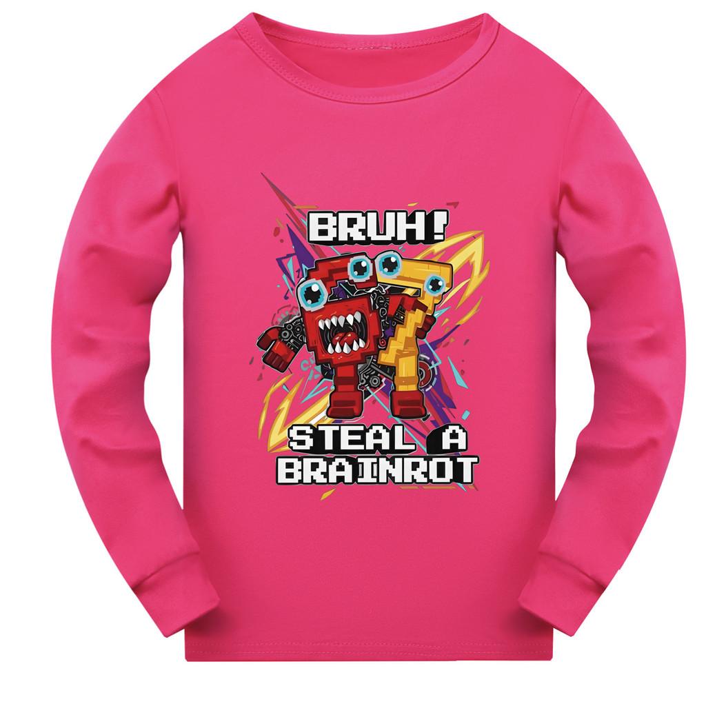5227 Kids Boys Girls Steal a Brainrot 67 Six Seven Print Long Sleeves T-Shirt