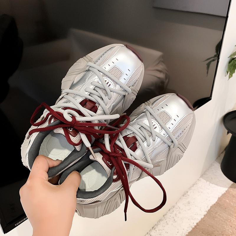 

Heightening of Autumn-Winter Retro Thick-Topped Casual Sports Shoes - Dad Shoes for Women 35 красный