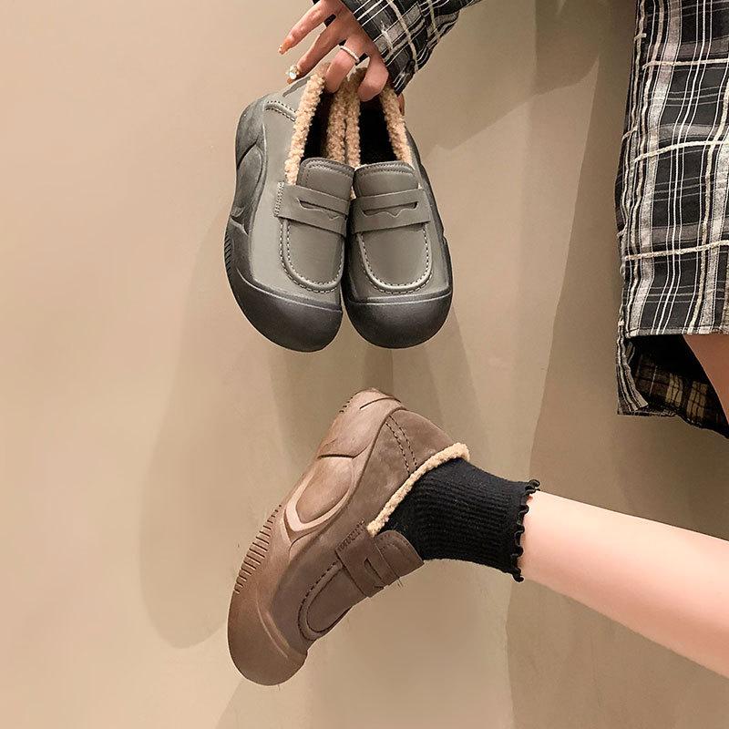 Cotton Shoes Women's New Autumn and Winter Velvet Thickened Thick-soled Warm and Non-slip Doudou Shoes