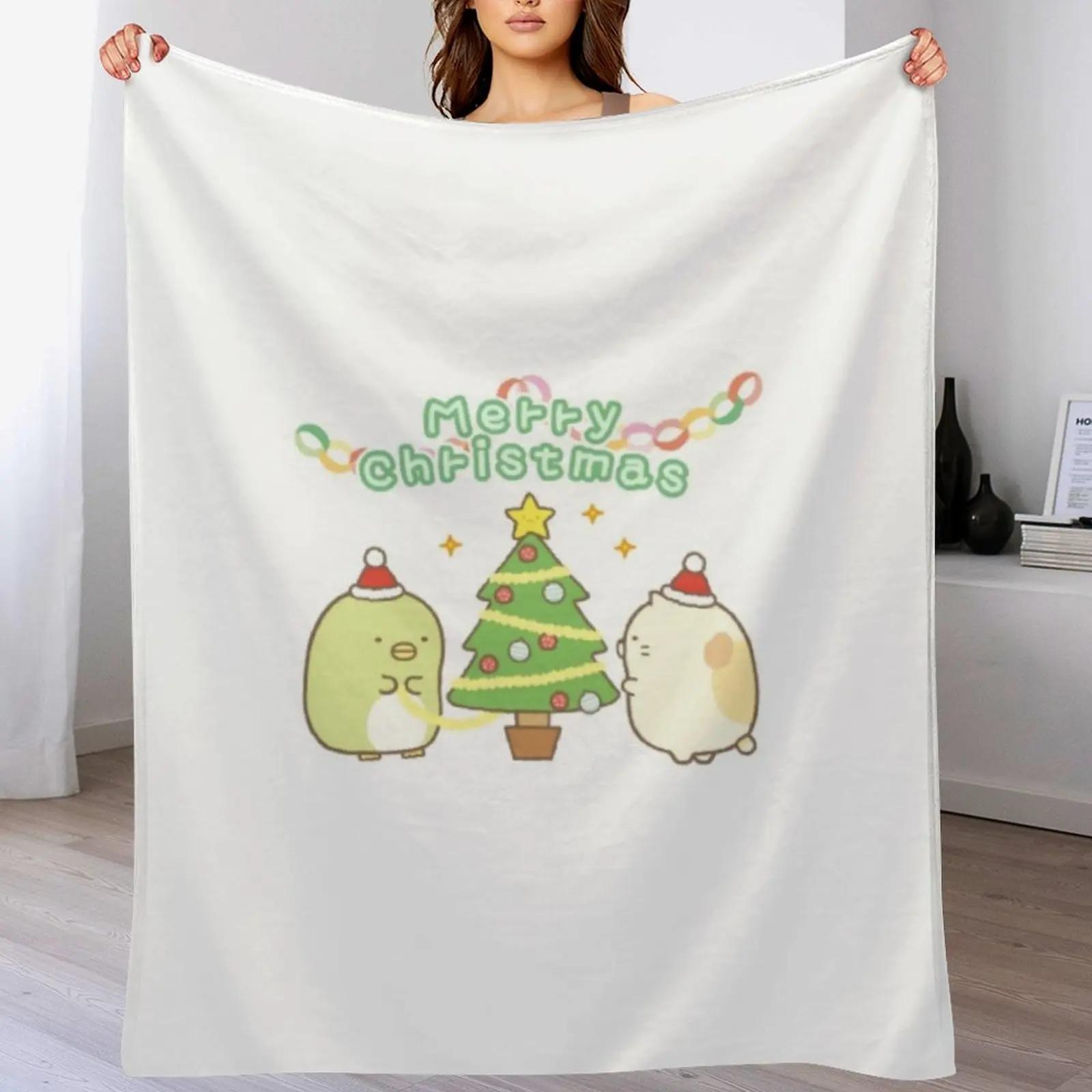 

Sumikko gurashi christmas Throw Blanket Stylish Decor Blanket Gift for Friends Roommate 102x76cm(40x30in)