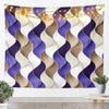 Modern Abstract Wave Tapestry, Layered Curved Pattern Wall Art in Earthy Tones for Bohemian Home & Minimalist Room Decor