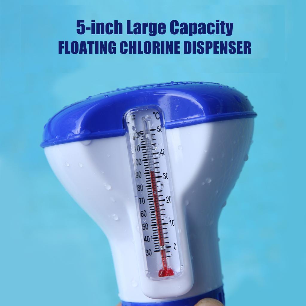 Soap Dispensers Floating Swimming Pool Chemical Chlorine Dispenser with Thermometer Tablet Soap Dispenser Pump Shower