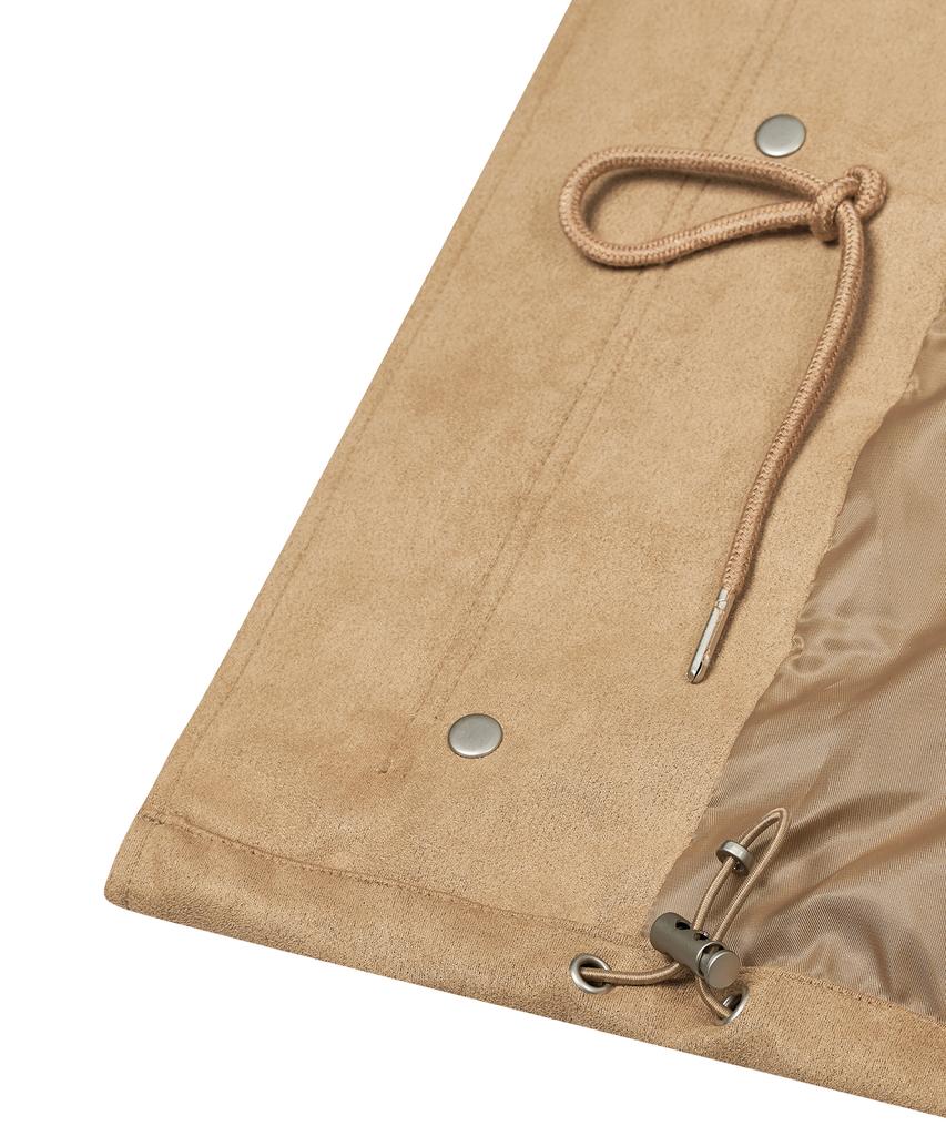 Ironyporno Whiteline 86-Iro233 Half String Fishtail Suede Jacket Camel