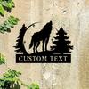Custom Personalized Howling Wolf Metal Wall Art Home Decor