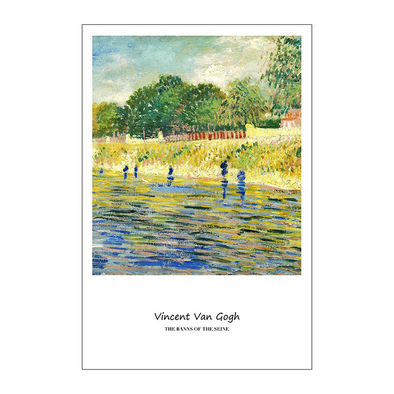 Van Gogh Canvas Painting Starry Night by the Rhone River Poster Wall Art Print Decorative Picture Modern Living Room Home Decor Unframed