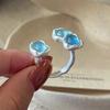 Xiaomi BF CLUB 925 Sterling Rings for Women Simple Geometric Handmade Irregular Moonstone Retro Ring Allergy For Birthday Gift