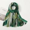 Silver Glitter Geometric Fringe Viscose Shawl Scarf High Quality Print Soft Wrap Pashmina Stole Bufandas Muslim Hijab 180*90Cm