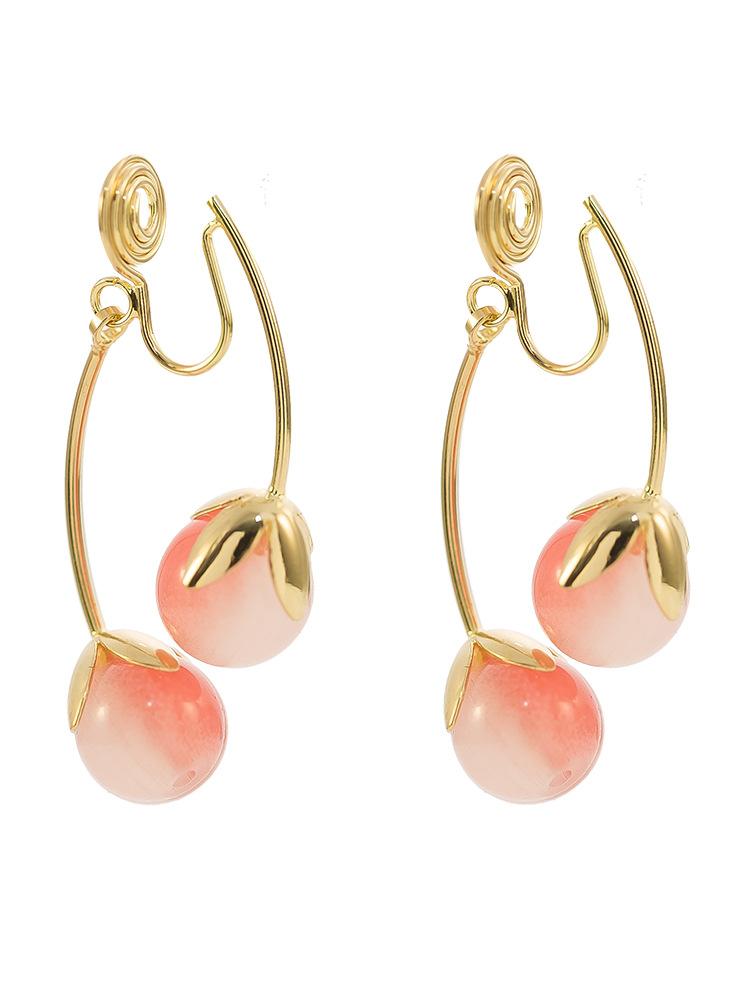 

ANENJERY Розовые серьги с кисточками в виде фруктов для женщин, высококачественные, сладкие, роскошные, уникальные, новые серьги-клипсы, ювелирные подарки белый