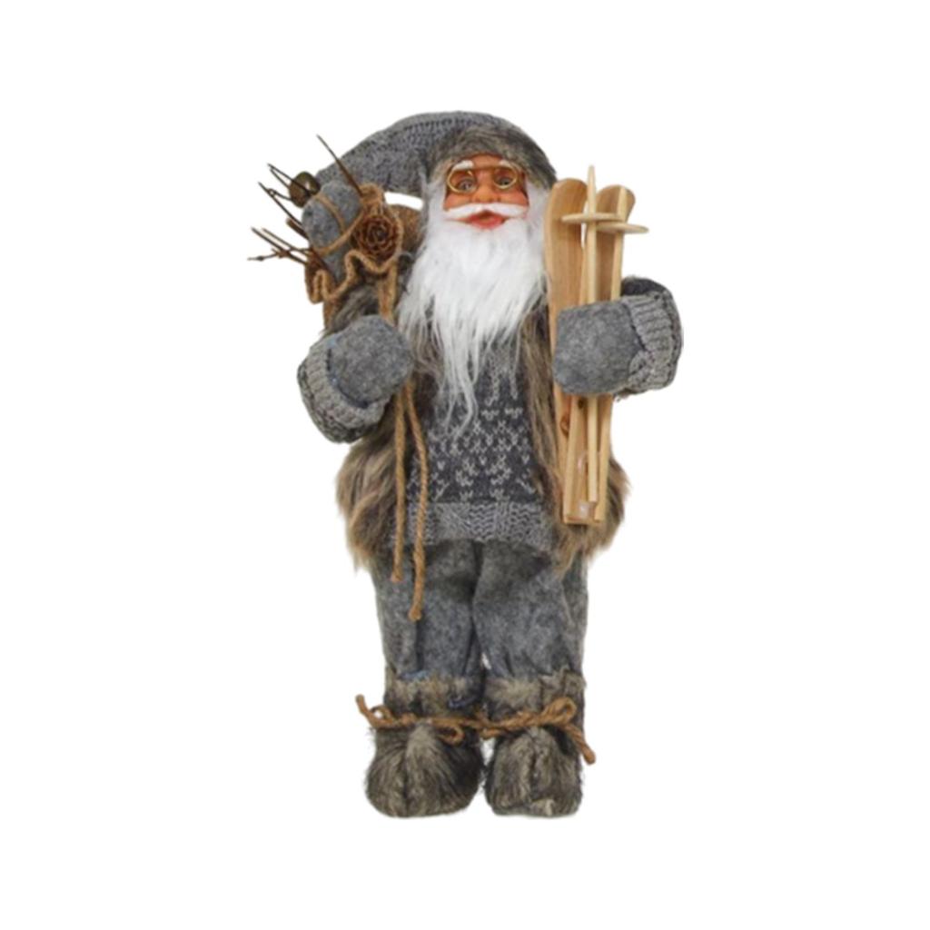 Santa Claus Figurine Tabletop Xmas Decor Xmas Statue Santa Claus Ornament Cute Santa Doll for Home Party Garden Festival