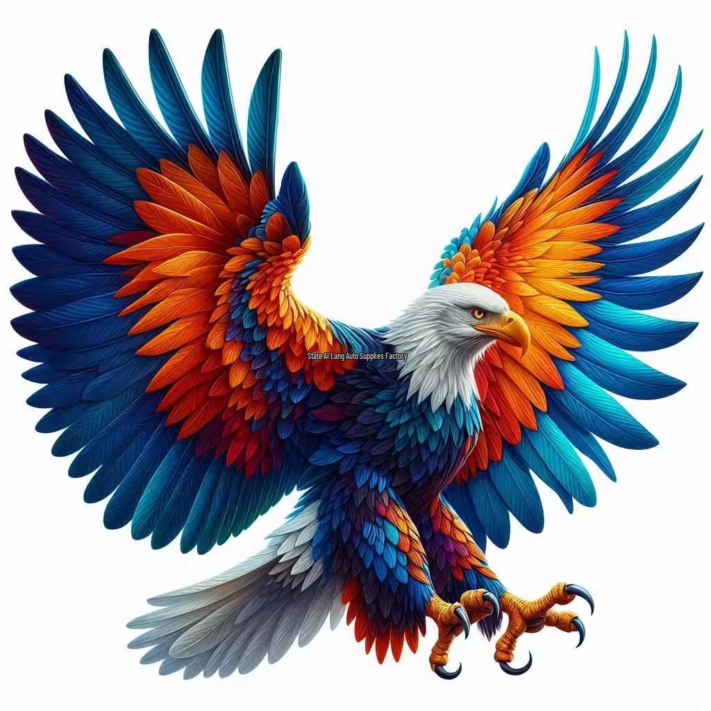 Bald Eagle Elektromotorrad Aufkleber - Ausgebreitete Flügel Design