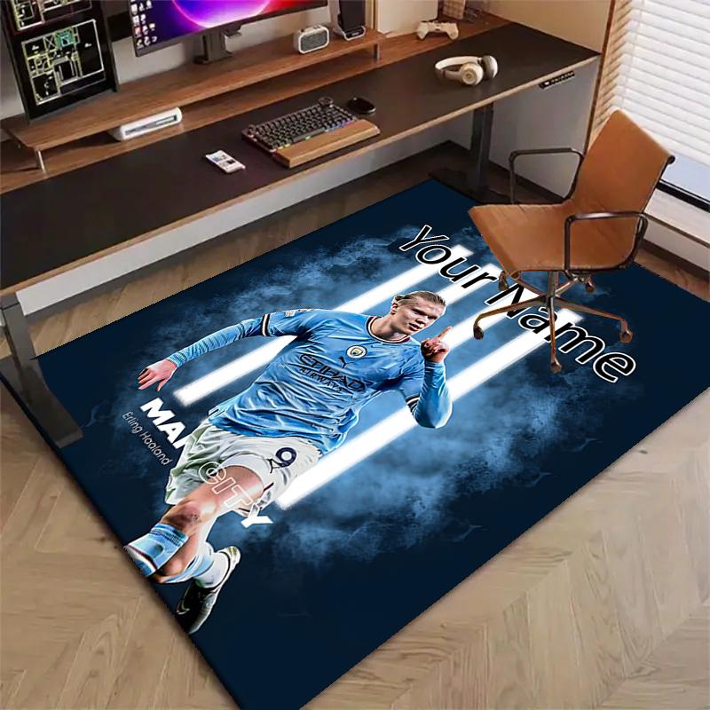 Haaland Design Area Rug Personalized Name- Non-Slip, Soft & Cozy Floor Mat for Living Room, Office - Indoor/Outdoor Carpet