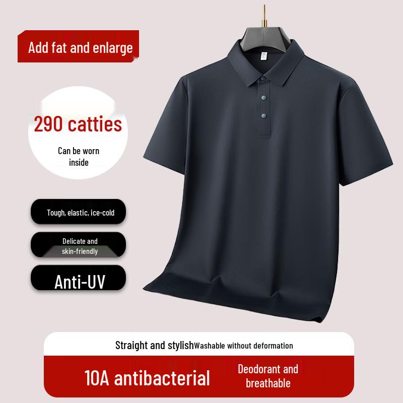 Dibinze Men s Plus Size 10A Antibacterial Breathable Polo Shirt 54