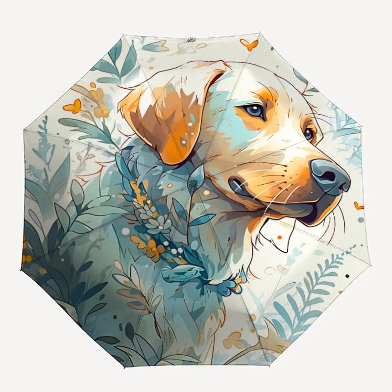 

1pc Floral Pet Puppy Fashionable Automatic Opening/Closing Folding Umbrella with 8 Bones, Windproof Portable, Daily Use030