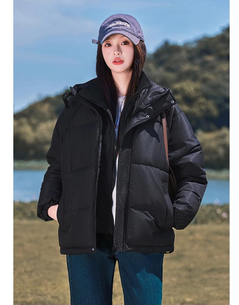 Fake Two-piece Stand Collar Hooded Warm Cotton Coat Winter Jacket
