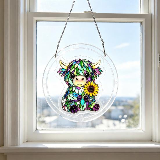 Suncatcher Stained Glass Puzzle Acrylic Pendant Light Refraction Window Hanging Jigsaw for Home Decor