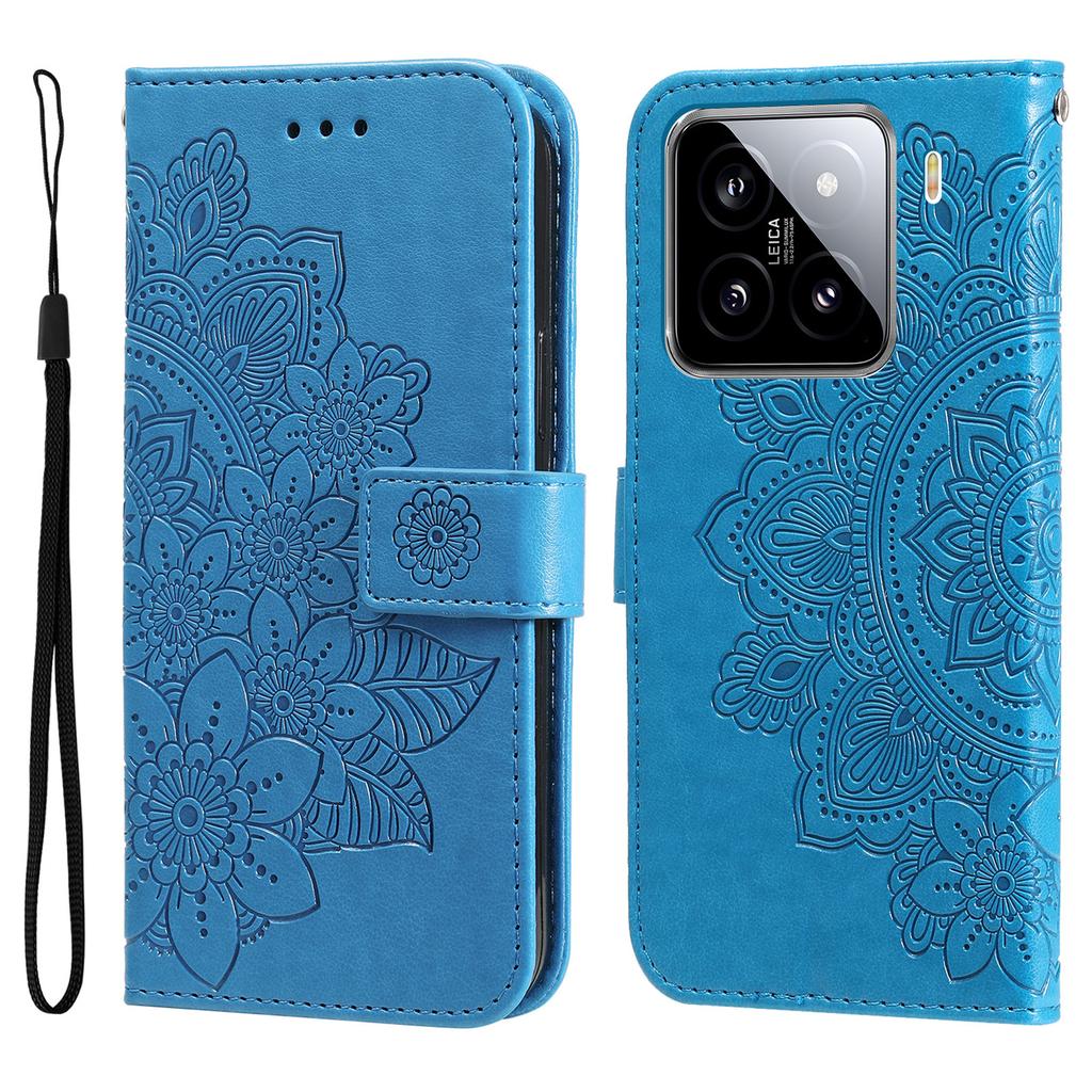 Für Xiaomi 15 Hülle Blumenmuster PU Leder Brieftasche Ständer Handyhülle