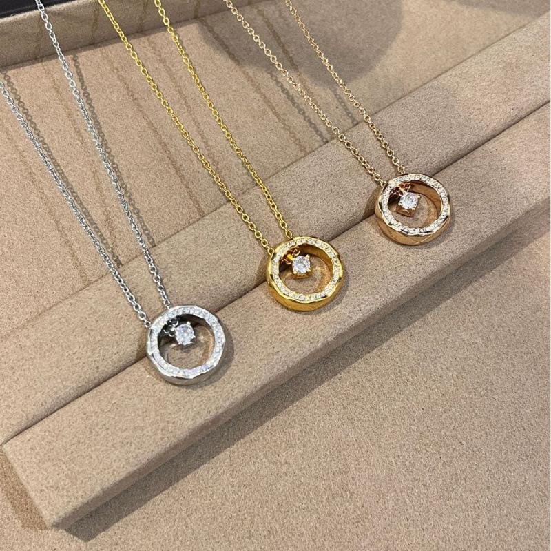 Colar de Diamante Único Círculo Vintage Co Versátil Exquisito Pingente com Padrão Cruzado Colar de Alto Bom Gosto