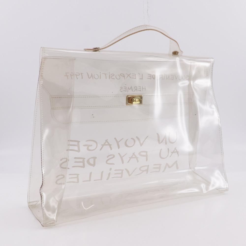 HERMES Plastics Kelly Handbag clear Plastics Women Used
