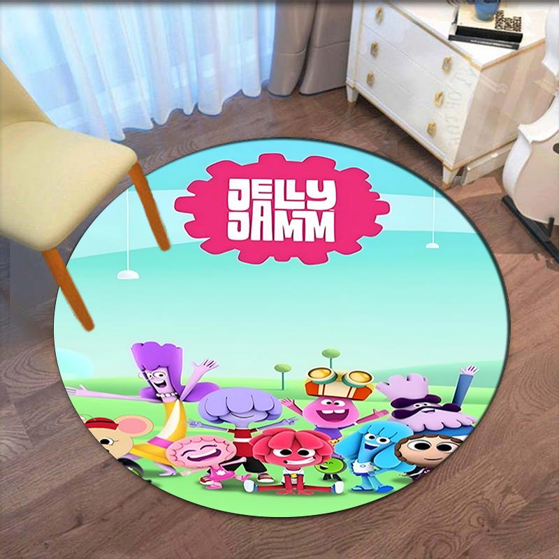 Jelly Jamm Printed Round Rug Carpet Chair Rug Area Rug Entryway Doormats,for Office Chair Living Room Bedroom Kitchen Room.