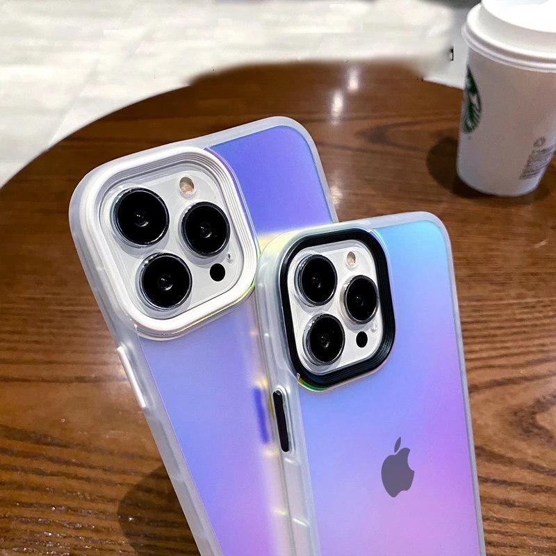 Luxury Anti Shock Laser Matte Transparent Soft Case For iPhone 14 13 12 11 Pro Max XS XR X 8 7 Plus SE3 Lens Protection Cover