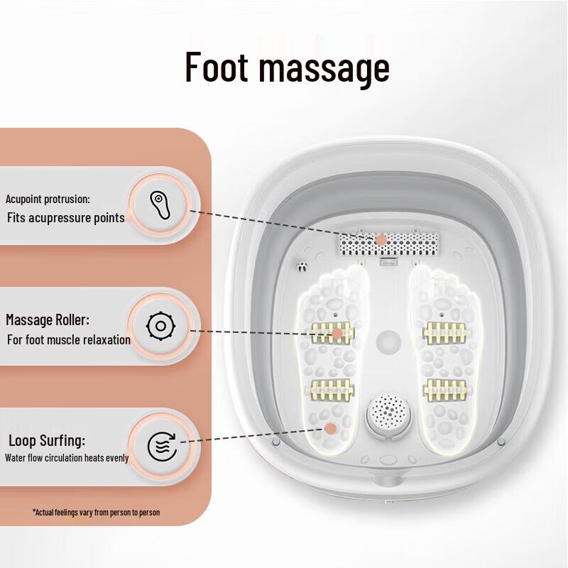 Midea Foldable Heated Foot Spa Massager with Remote