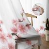 Plum Blossom Red Petal Branch Leaf Plant Sheer Curtains for Living Room Decoration Window Curtains Kitchen Tulle Voile Curtains