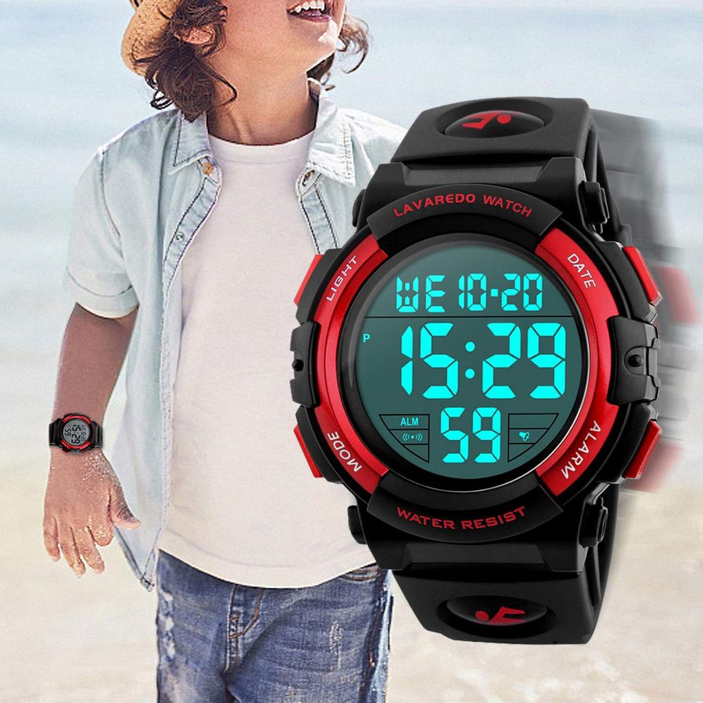 Digital Boys Sports Outdoor 50m Water Date and Day of the Week Dual Analog Display Children's Boys' Watch, Watch, Multifunction, Resistant, Alert,