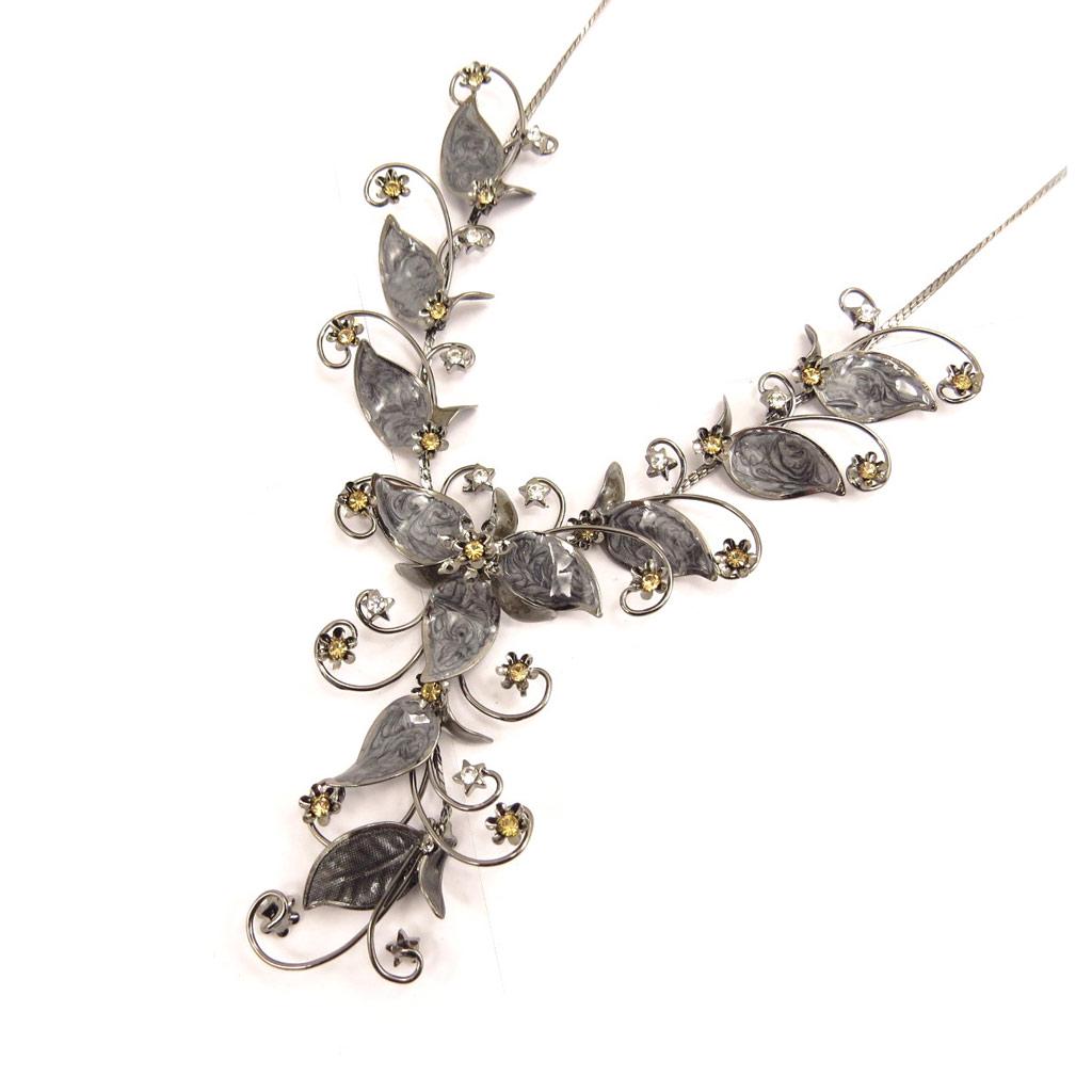 Les Trésors De Lily [D3561] - Gray 'Gala' Designer Necklace