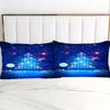 Blue Neon Light Game Christmas Tree Pattern 3d Print Duvet Cover Modern Art Style Polyester Bed Set Home Quilt Cover Pillowcase