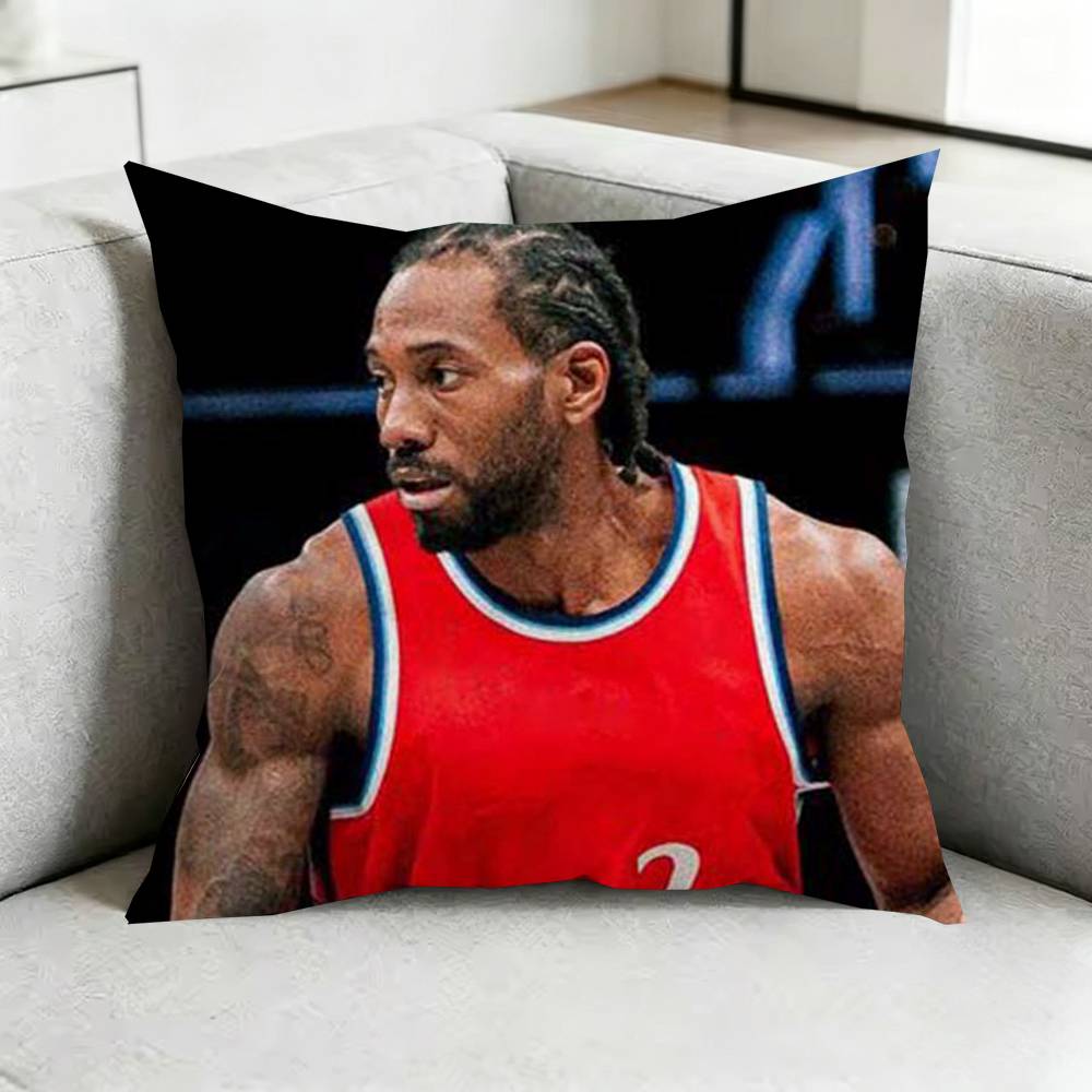 Kawhi LLeonard BBasketball Square DoubleSided printed Pillow Case Bedroom Bedside Pillow Sofa Cushion Cover Gift