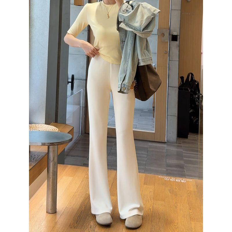 High-Waisted, Slightly Flared Casual Pants for Petite Women, 2026 Spring New Style, Workwear, Stretchy, Non-Tight-Fitting Sports Sweatpants