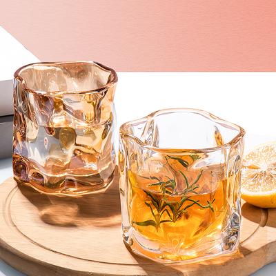 Transparent Glass Mug Glacier Wine Whiskey Coffee Cup Household Drinking Juice Irregular Shape Cups Drinkware