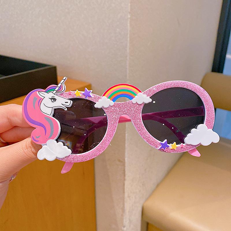 Kinder Cartoon Einhorn Sonnenbrille Kinder Jungen Mädchen Niedliche Regenbogen Sonnenbrille Party Requisite Geburtstagsfeier Dekoration