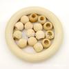 Diy Loose Bead Wood Bead Jewelry Accessories 10-25Mm Log Color Large Hole Lotus Wood Round Beads Handmade Beading