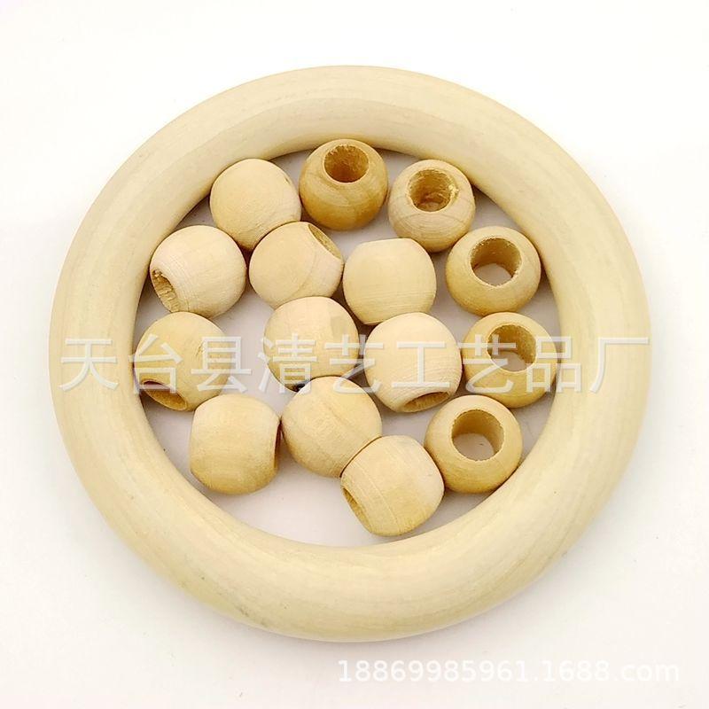 Diy Loose Bead Wood Bead Jewelry Accessories 10-25Mm Log Color Large Hole Lotus Wood Round Beads Handmade Beading