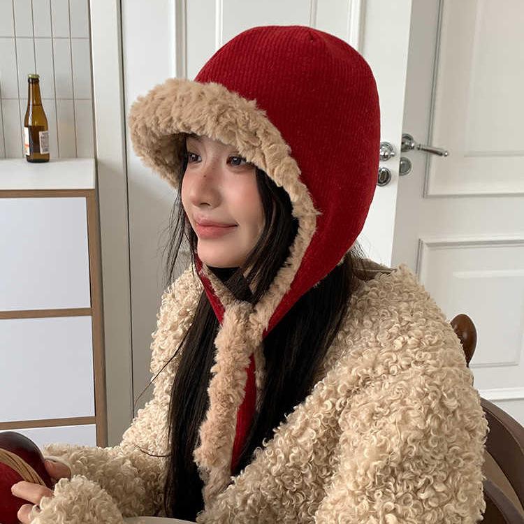 

Fleece ear protector Lei Feng hat Children s autumn and winter cycling warm cap Fashion cold-proof flying hat M（56-58cm） бежевий