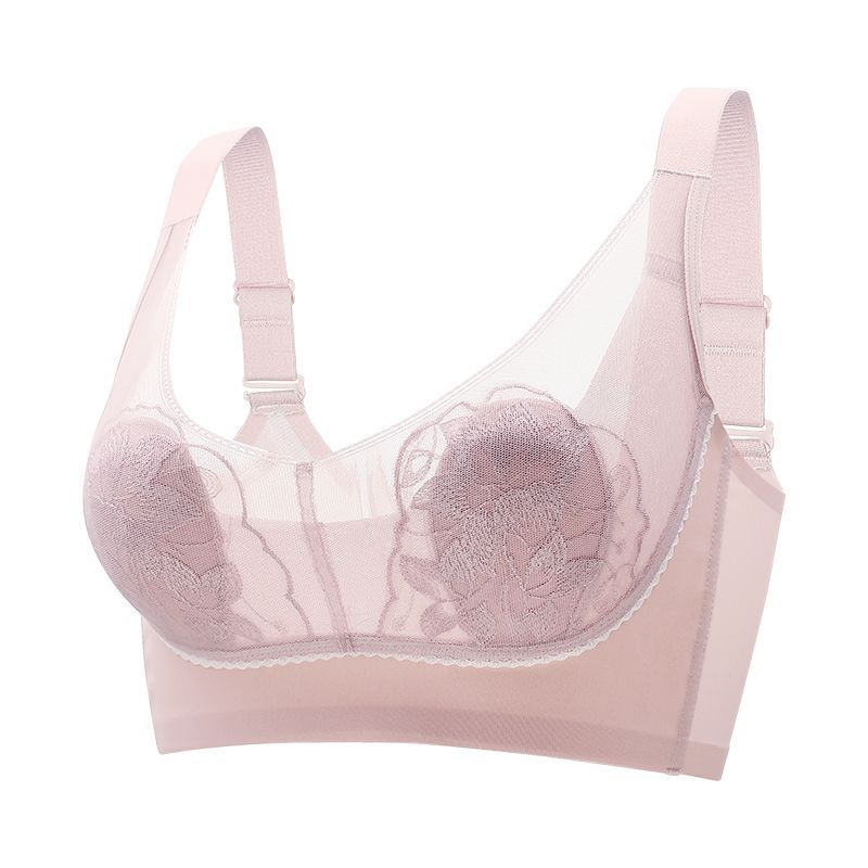 

Тонкое женское нижнее белье со сборкой сверху, с бюстгальтером против расширения и провисания 42/95C розовый