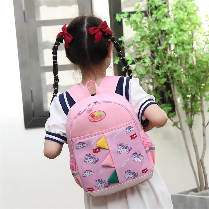 Stylish Boys Girls Cartoon Backpack Breathable Lightweight Oxford Fabric Bag