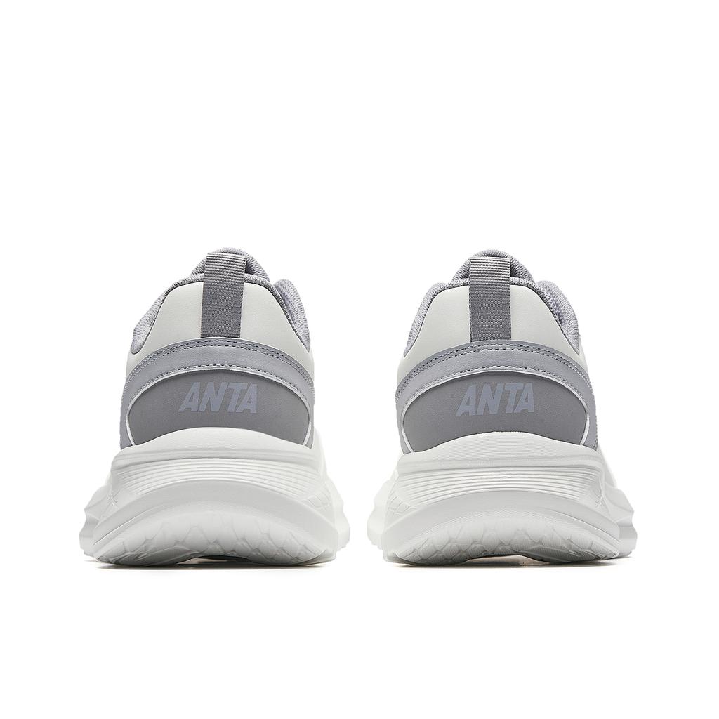 Anta Sports Comfortable Wear-Resistant Shock Absorbing Low-Top Casual Running Shoes Men Sneakers White Gray 912525508-7