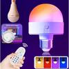 Rechargeable E27 Wireless Wall/Table Lamp with RGB & Three-Color Bulb, Remote & Touch Control
