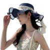 Hat Female Sweet Pearl Lace Ribbon Straw Hat Summer Seaside Big Brim Sun Hat Vacation Sun Hat