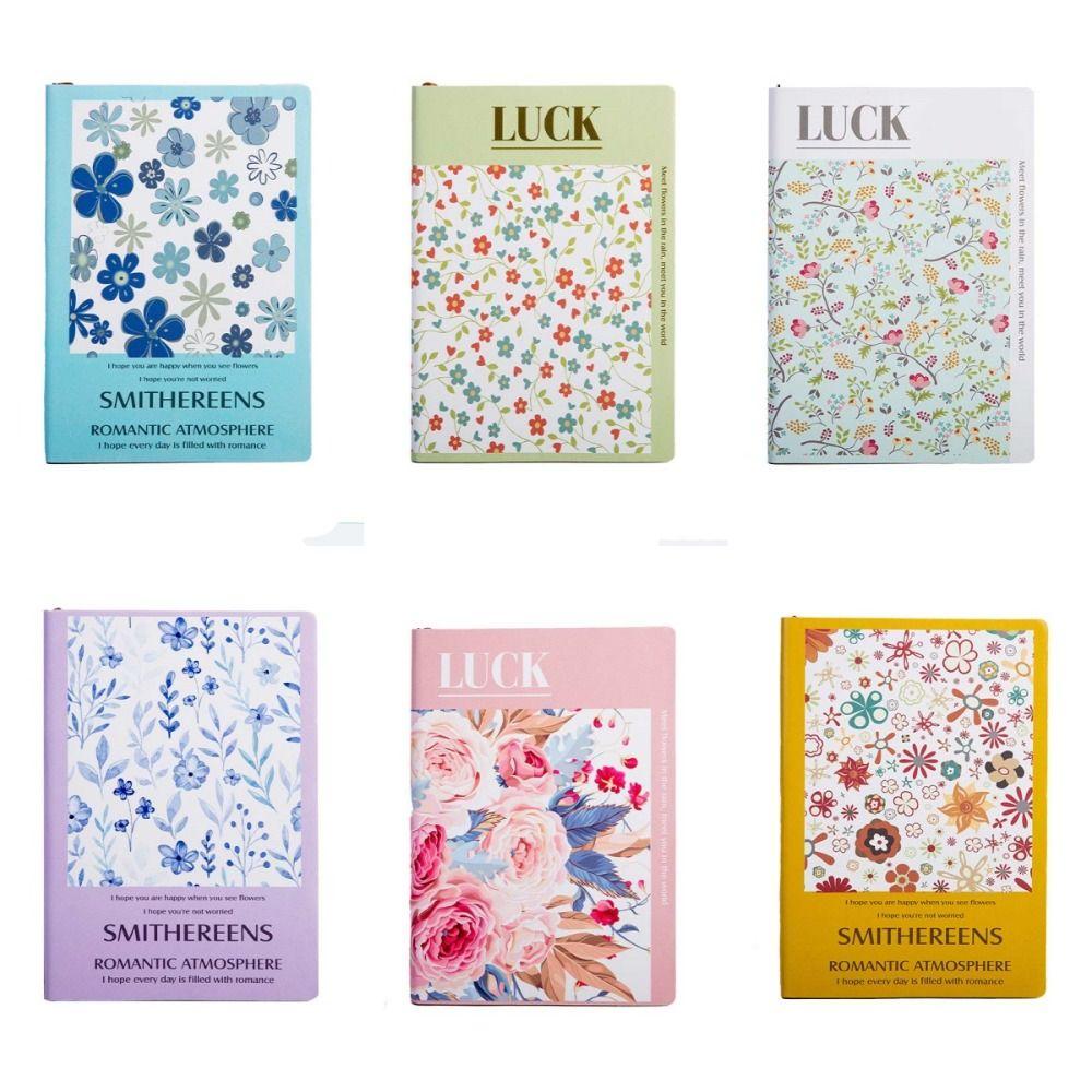 Cute Office Journal Diary Notepad Thickened Class lined NoteBook Floral Flower Notebook Student