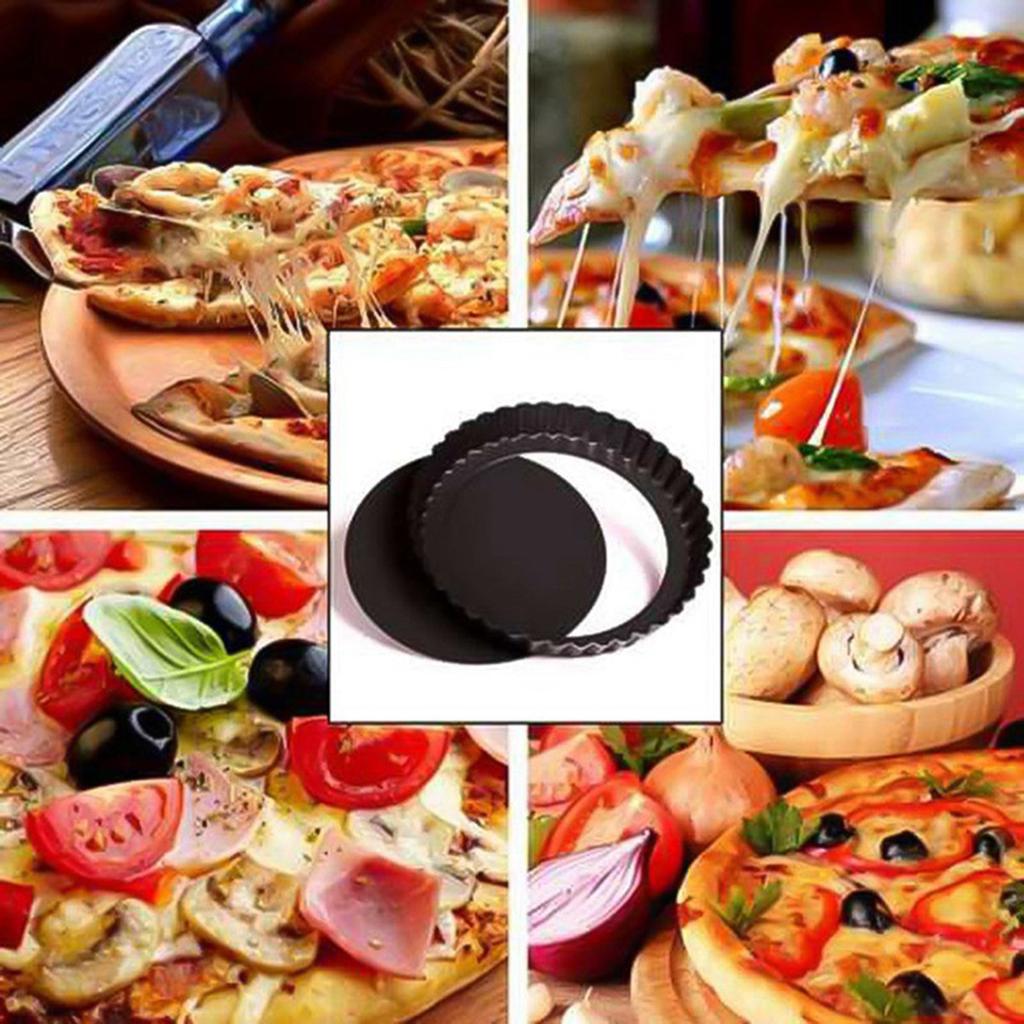 2PCS Tart Pie Pan Cake Baking Tray Non Stick Loose Base Mold Removable Bottom Hot
