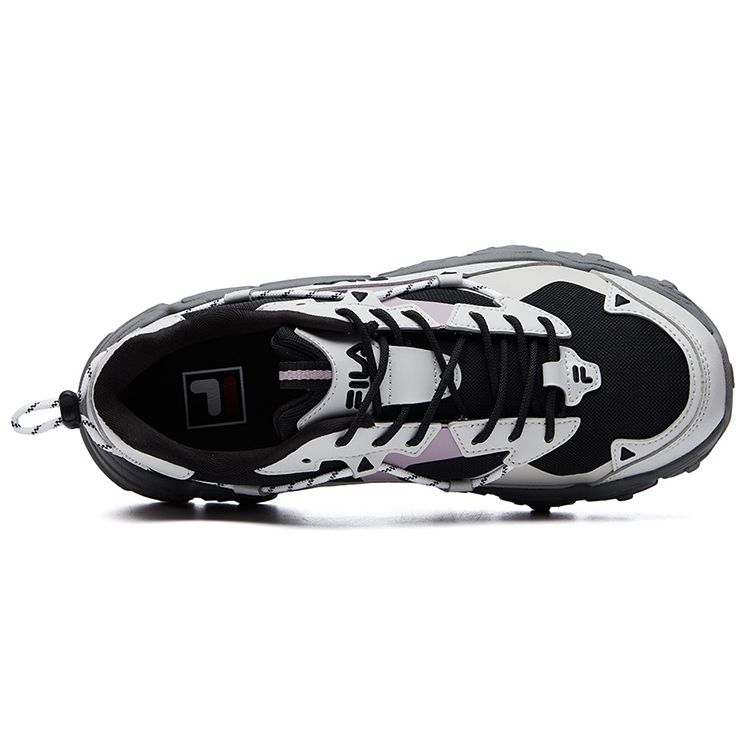 Fila Cat Paw Woven Lightweight Low-Top Casual Shoes Women Sneakers Black Gray F12W114111FBA