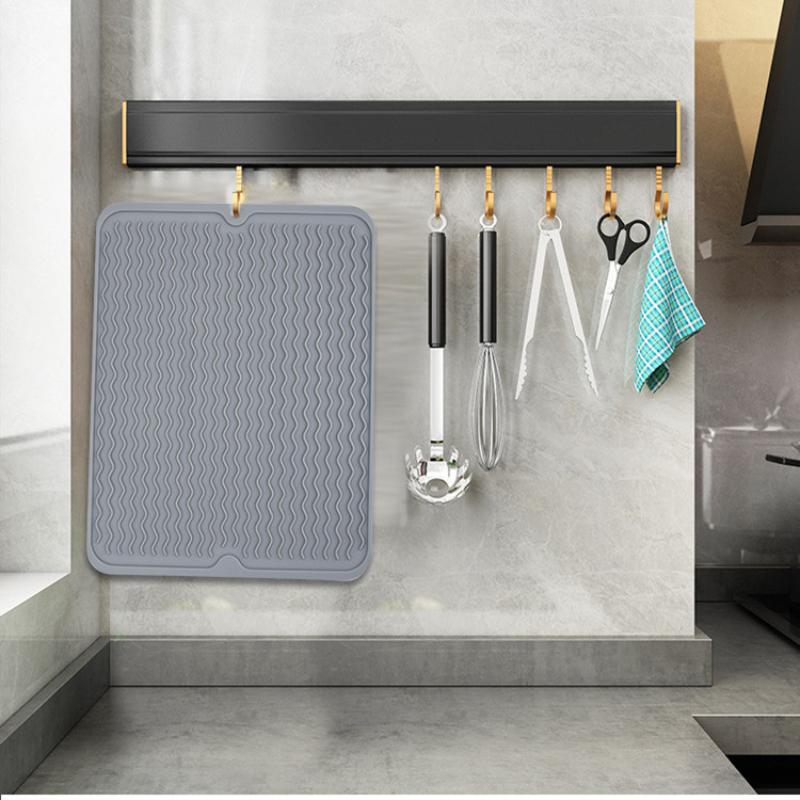 Silikonowa Mata do Suszenia Naczyń, 40 X 30Cm - Duża Mata do Suszenia Naczyń, Mata na Blat, Mata do Ociekania Naczyń, Mata do Zlewu, Duża Silikonowa Podkładka