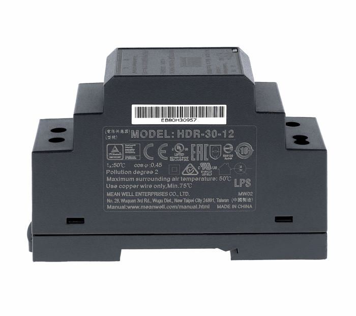 Alimentation led - mean well - hdr-30-12 - 12 v cc - 2 a - ip42