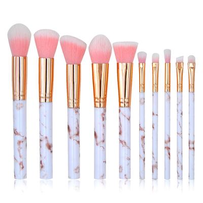 Foundation Brush, Loose Powder Brush, Eye Shadow Brush, 10 Marble Makeup Brush Set, Marble Makeup Brush, Beauty Tools
