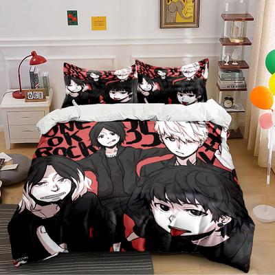 Anime Rock Band Style Design Bedding Duvet Cover Set Duvet Cover Pillowcases  (1*Duvet Cover 2*Pillowcases, Without Duvet Insert)