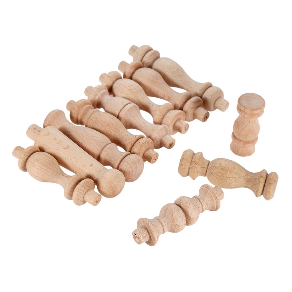 10ks Nenabarvené Nedokončené Dřevěná Řemesla Sloupky Mostu Dřevěný Plot Korálky Soustruh Malá Aplikace Vintage Domov Svatba Dekor